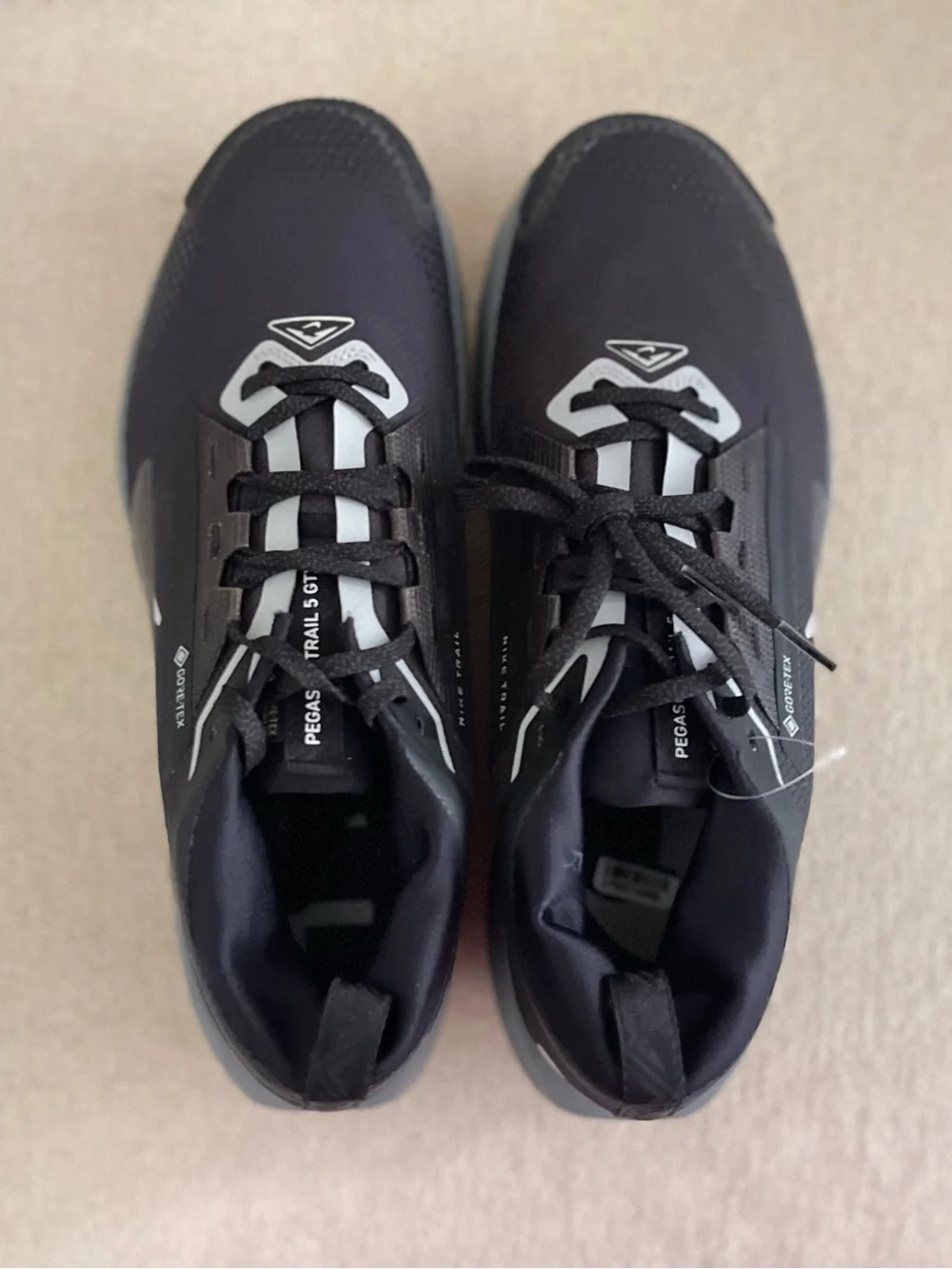 Size 11 - Nike Pegasus Trail 5 Gore-Tex GTX Black Wolf Grey FQ0908-001 Men’s NEW